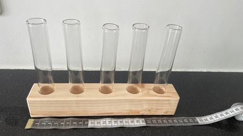 Stekjeshouder met 5 glazen buisjes 15 x 2.5, Huis en Inrichting, Kamerplanten, Overige soorten, Minder dan 100 cm, Ophalen of Verzenden