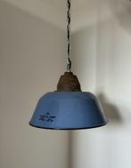 Stoere hanglamp emaille metaal vintage blauw industrieel, Minder dan 50 cm, Gebruikt, Metaal, Ophalen