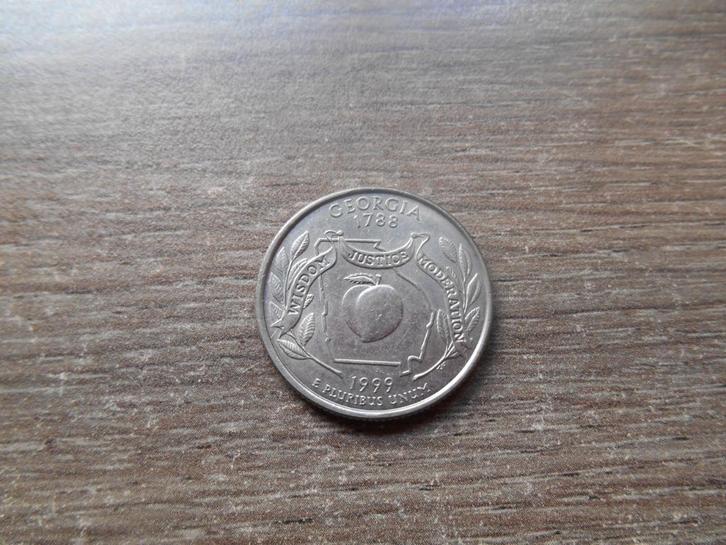 Quarter dollar USA Georgia 1999, Postzegels en Munten, Munten | Amerika, Losse munt, Noord-Amerika, Ophalen of Verzenden