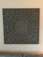 Houten wand ornament 90x90 taupe, Ophalen