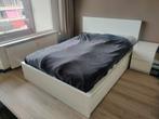 IKEA malm bed 140 wit met matras, 2 bedlades en nachtkastje, Gebruikt, Ophalen of Verzenden, 140 cm, Wit