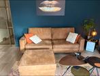 Bank Sevn Butterfly 4-zits Cognac + Hocker, Ophalen, Gebruikt, Leer