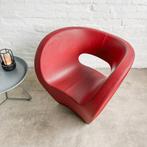 Moroso - Victoria and Albert fauteuil - donkerrood leer, Gebruikt, Verzenden, Minder dan 75 cm, Leer