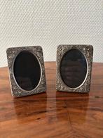 Vintage verzilverde fotolijstjes, florale decoratie, reliëf., Ophalen of Verzenden