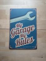 Wandbord / reclamebord "My garage my rules", Huis en Inrichting, Woonaccessoires | Wanddecoraties, Ophalen, Nieuw