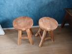 2 houten krukjes, Huis en Inrichting, Krukjes, Ophalen, Gebruikt, Hout