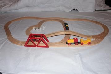 Brio vintage houten treinset treinrails treintjes hekjes beschikbaar voor biedingen