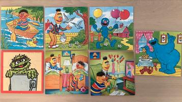 7 puzzels van Sesamstraat: 4, 6, 9, 16 stukjes beschikbaar voor biedingen
