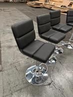 Verstelbare leren barkrukken, Huis en Inrichting, Barkrukken, Ophalen, 60 tot 90 cm, Leer, Zo goed als nieuw