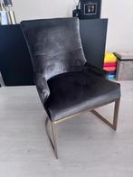 Grijze velours luxe eetkamerstoel, Huis en Inrichting, Stoelen, Ophalen, Zo goed als nieuw, Metaal, Eén