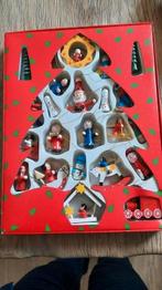 Vintage houten kersthangers nieuw in doos kerst, Ophalen of Verzenden, Nieuw