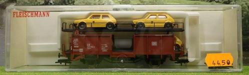 Fleischmann 5827K wagon met 4 postauto's DB in ovp, Hobby en Vrije tijd, Modeltreinen | H0, Nieuw, Wagon, Gelijkstroom, Fleischmann
