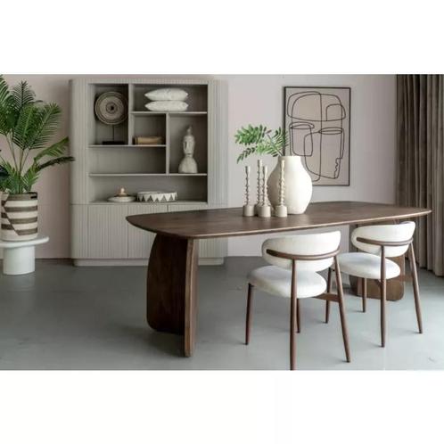 Eetkamerstoelen 4 Japandi Stoelen Hout OUTLET ‼️, Huis en Inrichting, Stoelen, Nieuw, Vier, Hout, Stof, Bruin, Ophalen of Verzenden