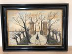 Schilderij winterlandschap op houten paneel van A. Zock, Antiek en Kunst, Kunst | Schilderijen | Klassiek, Ophalen