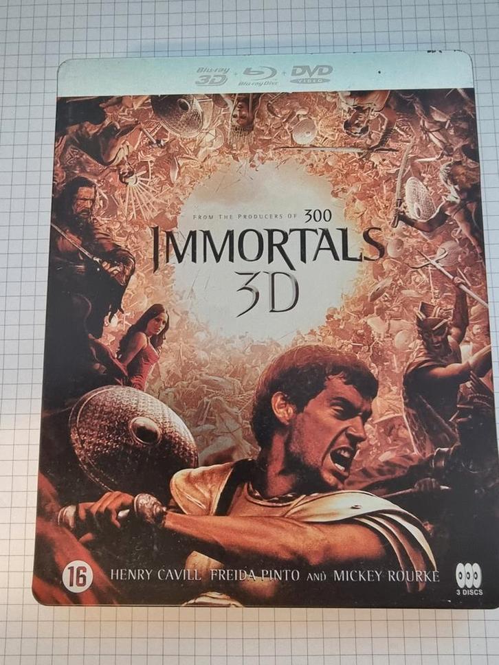 Immortals 3D blu-ray steelcase, Cd's en Dvd's, Blu-ray, Zo goed als nieuw, 3D, Ophalen of Verzenden