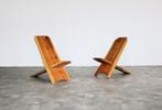 vintage stoelen | palaver chairs | brutalist | Zweeds, Gebruikt, Ophalen of Verzenden, Hout