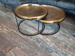 Salontafel rond goud, Ophalen, 50 tot 100 cm, Rond, 50 tot 100 cm