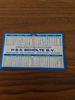 4012 Sticker Jaarkalender Assurantiekantoor H&A Scholte 1991, Verzamelen, Ophalen of Verzenden