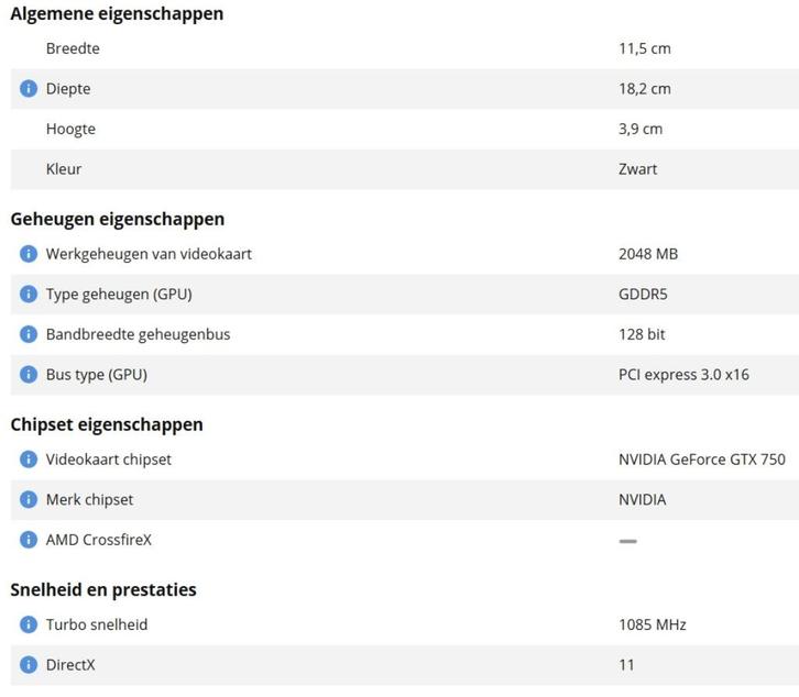 Asus GTX 750 TI grafische kaart, Computers en Software, Videokaarten, Zo goed als nieuw, Nvidia, PCI-Express 3.0, GDDR5, HDMI