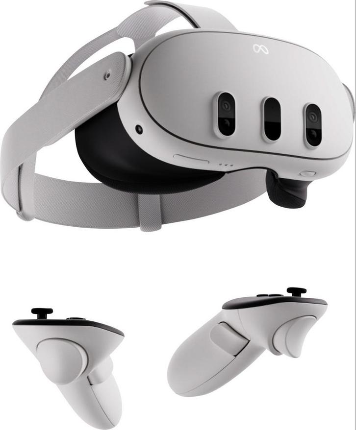 Meta Quest 3 512GB + Gunstock, Headband, Batterij, Spelcomputers en Games, Virtual Reality, Zo goed als nieuw, Pc, VR-bril, Ophalen of Verzenden