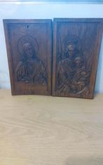 Houten Wandpanelen met Religieuze Voorstellingen, Antiek en Kunst, Ophalen of Verzenden