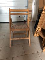 Houten klapstoelen, Huis en Inrichting, Stoelen, Gebruikt, Bruin, Ophalen of Verzenden, Vijf, Zes of meer stoelen