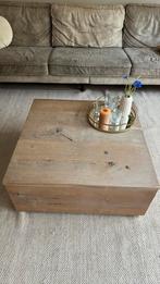 Eikenhouten salontafel met lade 80x80x34 cm, Ophalen, Gebruikt, 100 tot 150 cm, 50 tot 100 cm