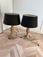 Set van 2 tafellampen, houten poot. 70cm, Ophalen, Zo goed als nieuw, 50 tot 75 cm
