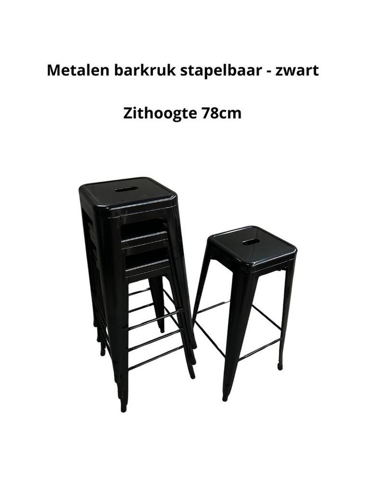 Barkrukken Stapelbaar, Huis en Inrichting, Barkrukken, Nieuw, 60 tot 90 cm, Kunststof, Metaal, 5 krukken of meer, Met voetsteun