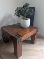 Vierkante bijzettafel 60x60 cm – massief hout, Gebruikt, Vierkant, Hout, Ophalen