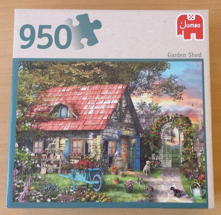 Puzzel Garden Shed / Tuinhuis - 950 stukjes - Jumbo, Hobby en Vrije tijd, Denksport en Puzzels, Gebruikt, Legpuzzel, 500 t/m 1500 stukjes