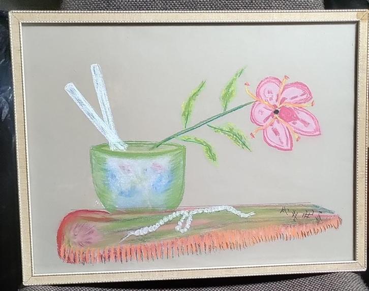 Schilderij van Tekenaar Rastiatha, Afmeting 46 x 35, Antiek en Kunst, Kunst | Schilderijen | Klassiek, Ophalen of Verzenden