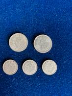 25 cent 1939 en 1941, 10 cent 1936, 1937, 1937 zilver, Postzegels en Munten, Zilver, Koningin Wilhelmina, 10 cent, Ophalen of Verzenden