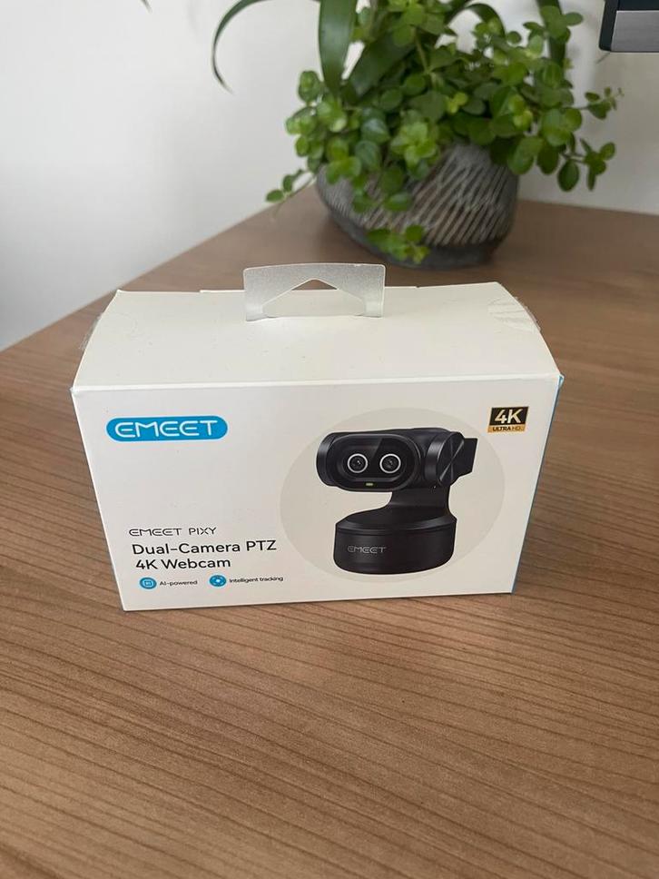 EMEET Pixy Dual-Camera PTZ 4K Webcam - NIEUW, Computers en Software, Webcams, Nieuw, Bedraad, ChromeOS, MacOS, Windows, Monitorclip