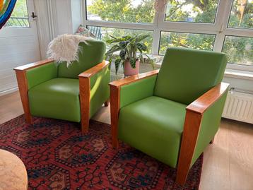 Groene retro faurteuils