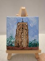 Oldehove Leeuwarden (olieverfschilderijtjes) 15x15 en7x7 cm, Huis en Inrichting, Minder dan 50 cm, Oorspronkelijke maker, Nieuw