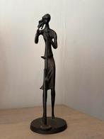 Bronzen beeld zangeres, Verzenden, Brons