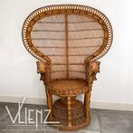 Vintage, rotan, Ibiza, Emmanuelle stoel, Pauwenstoel, Ophalen, Gebruikt, Vintage, bohemien, Ibiza style, -
