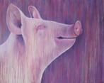 schilderijen varkens en zee verzameld, Minder dan 50 cm, Ophalen of Verzenden, Zo goed als nieuw, Schilderij