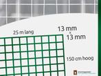 Volièregaas groen maas 13x13 / NU VOOR MAAR 45,- voor 25m!