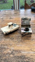 Vintage marmeren inktblotter en inktpothouder, Ophalen of Verzenden