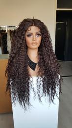 Basic Lace Pruik: Bruin , diepe krul, Babyhaar, 75cm, Vol!, Ophalen of Verzenden, Nieuw, Pruik of Haarverlenging