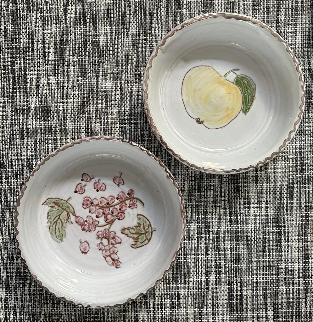 Vintage schaaltjes met fruit motief (wtp porselein, Antiek en Kunst, Ophalen of Verzenden