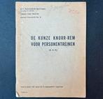 Instructieboekje NS ‘De Kunze Knorr-rem’ (1947), Verzamelen, Spoorwegen en Tramwegen, Ophalen of Verzenden, Gebruikt, Trein, Boek of Tijdschrift