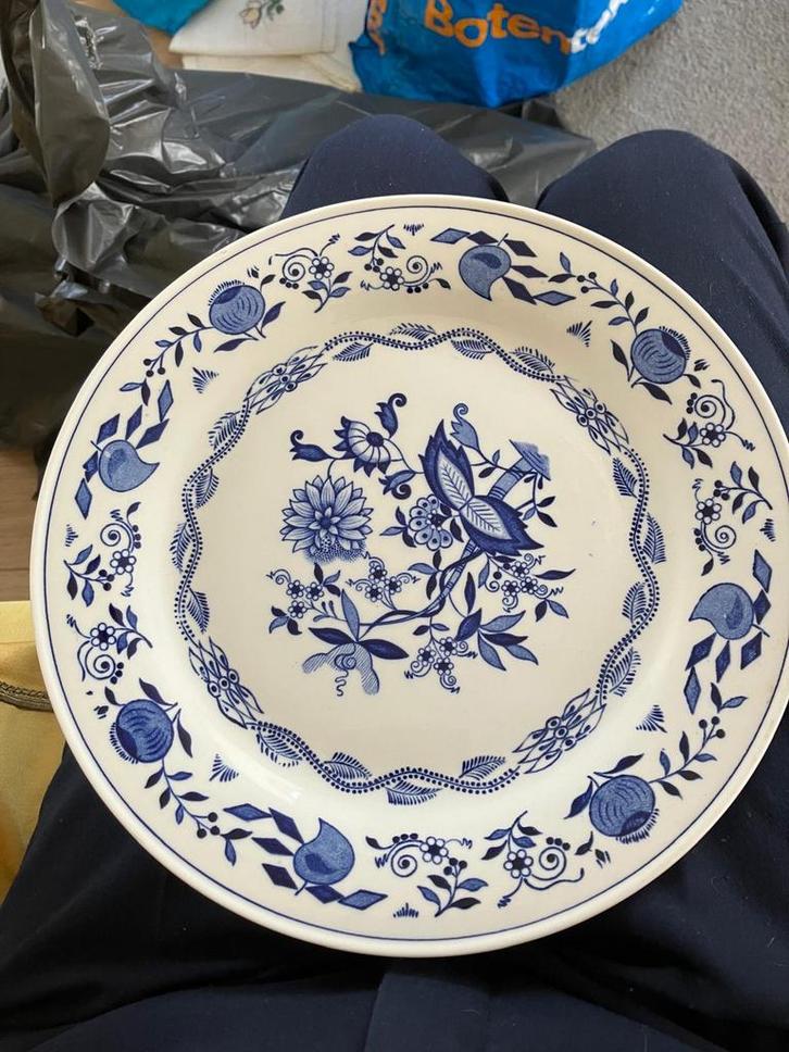 Set van 5 Boch Zwiebel Borden - Belgisch Aardewerk, Huis en Inrichting, Keuken | Servies, Gebruikt, Bord(en), Overige stijlen