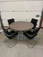 Vergaderset tafel met 4 stoelen, Huis en Inrichting, Tafels | Eettafels, Ophalen, Gebruikt, Rond, Vier personen