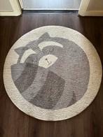 Rond vloerkleed met wasberenprint, Huis en Inrichting, Stoffering | Tapijten en Kleden, Gebruikt, 100 tot 150 cm, Wit, Rond