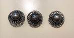 Vintage zilverkleurige ‘margriet’ hanger/knoop/broche, Overige materialen, Minder dan 4 cm, Ophalen of Verzenden, Zo goed als nieuw