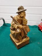 -	Beeld visser vintage aardewerk gesigneerd, Ophalen of Verzenden