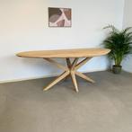 Massief eiken organische eettafel 200cm en 220cm ''Slinline', Organisch / Design / Japandi, 100 tot 150 cm, Eikenhout, Ophalen of Verzenden